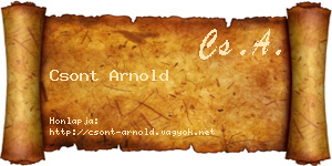 Csont Arnold névjegykártya